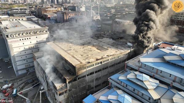 آتش سوزی بزرگ در کارخانه ای در استانبول